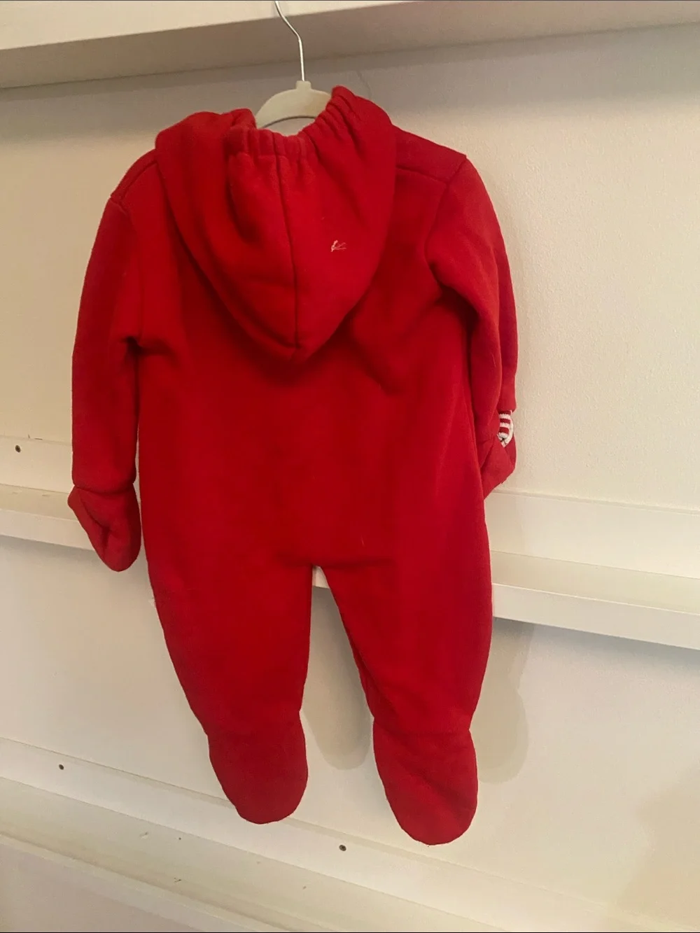 Lil Badge Red Hooded Baby One-Piece Bodysuit
